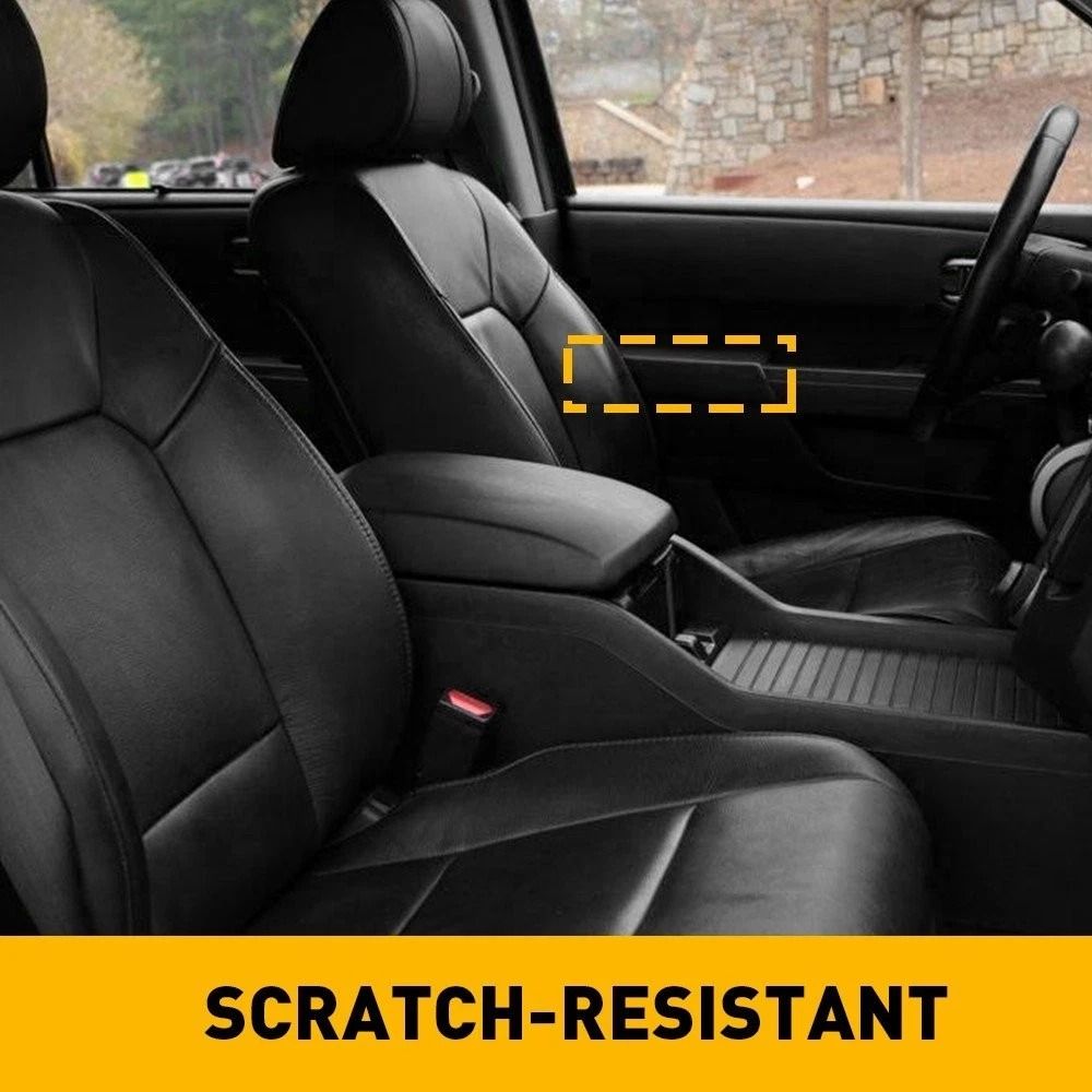 Black Leather Front Door Panels Armrest Cover Scratch Resistant Soft Comfortable 6