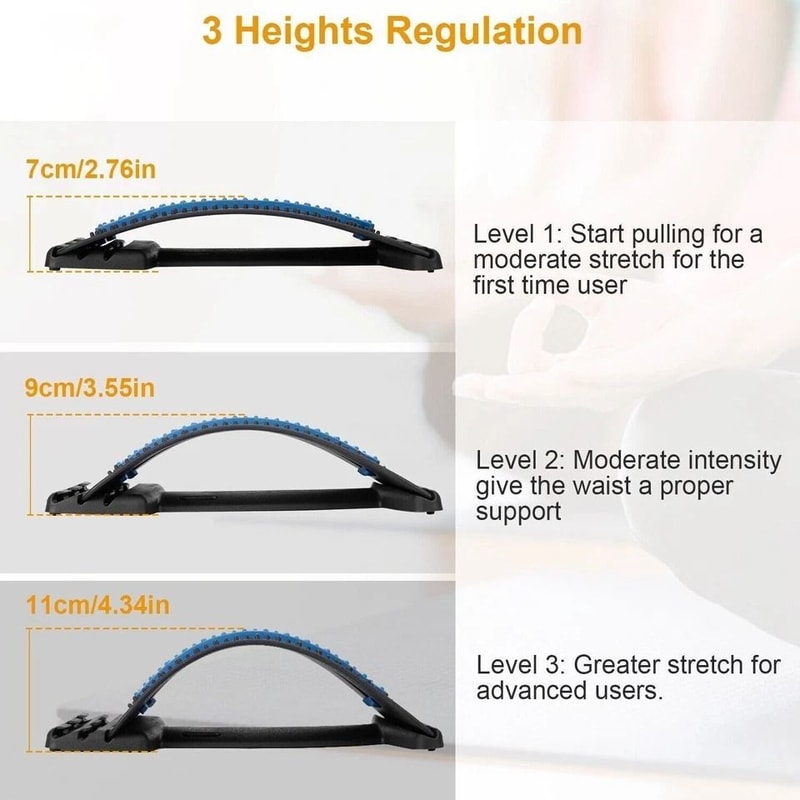 Posture Massager For Back Pain Relief Adjustable Stretcher Extender Lumbar Support For Sciatica And 4