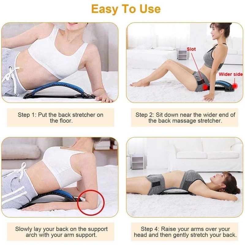 Posture Massager For Back Pain Relief Adjustable Stretcher Extender Lumbar Support For Sciatica And 6