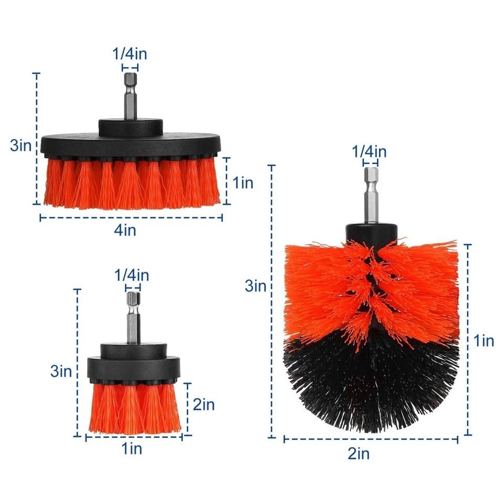 Drill Brush Set Tile Grout Scrubber Auto Cleaner Combo For Floors And Walls 5