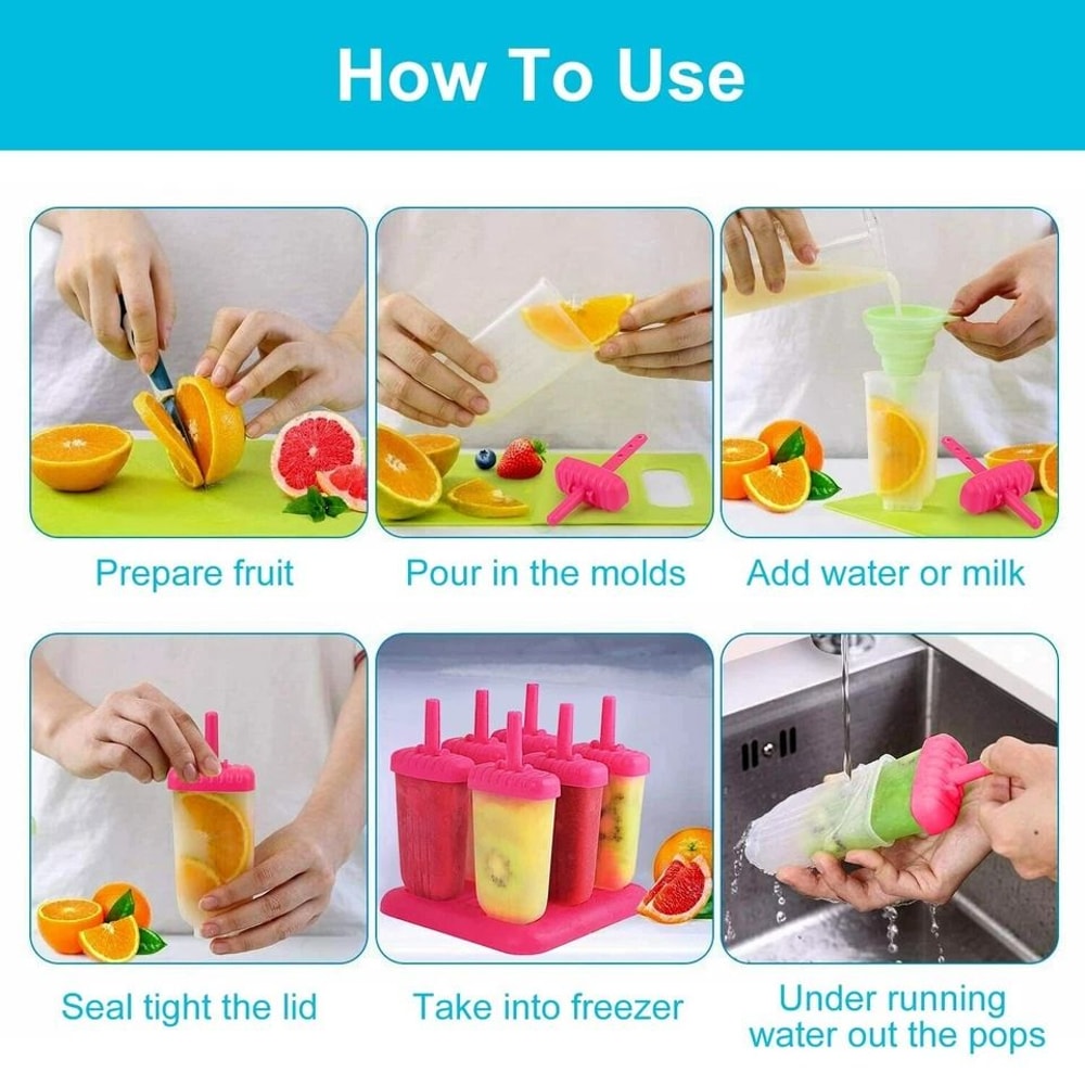 Reusable Popsicle Molds DIY Ice Cream Plastic Popsicle Mold Create Homemade Popsicles 7