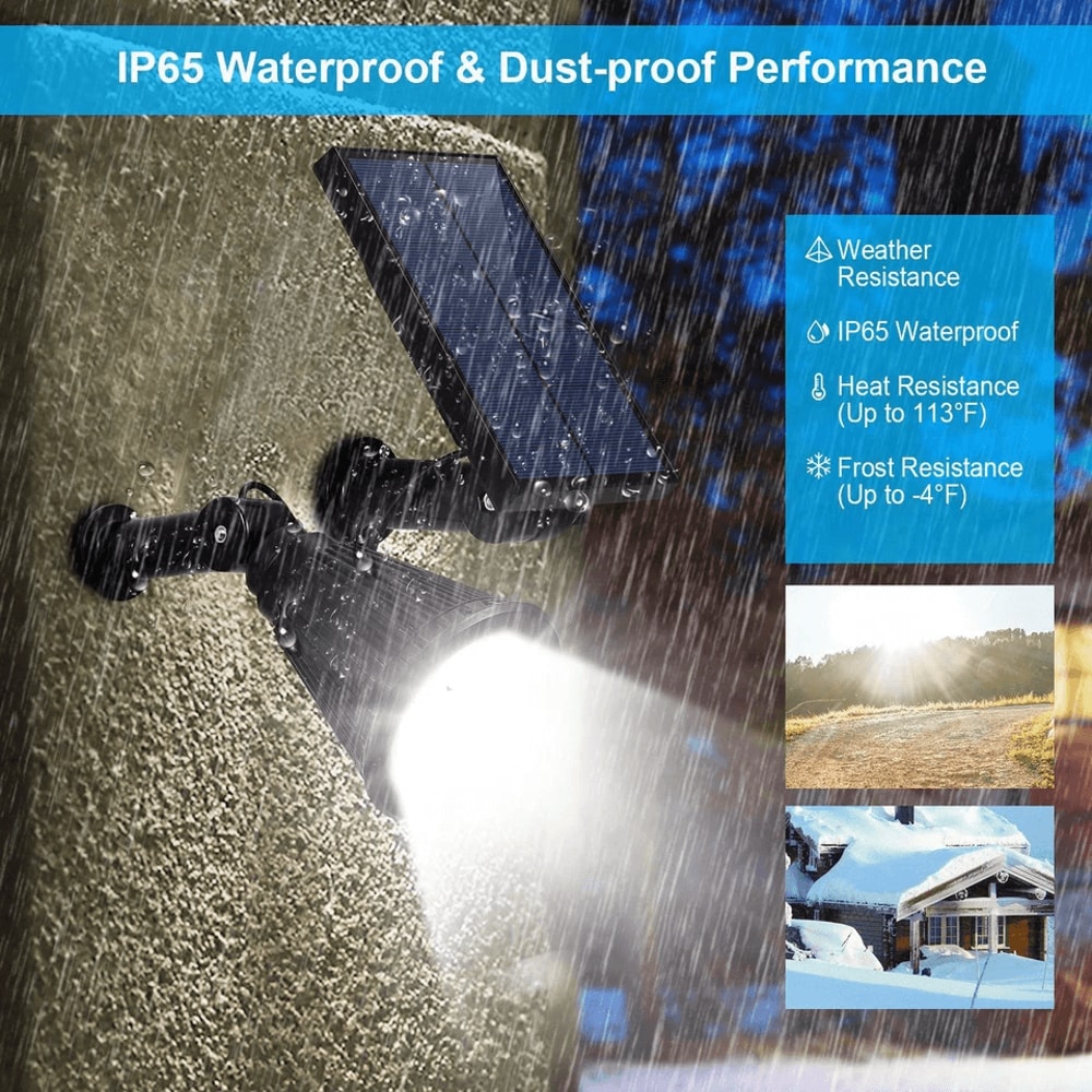 Solar Powered LED Lamp Waterproof Spotlight For Garden Lawn Landscape Adjustable 2 Brightness Mode 1