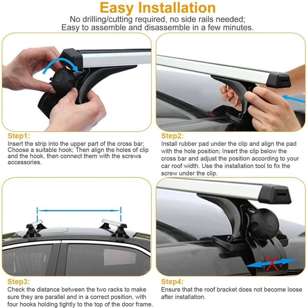 Aluminum Car Roof Rack Universal Roof Rack Cross Bars Carrier For Bikes Snowboards Camping Gear 6