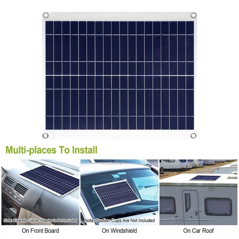 Flexible Solar Panel Charger Trickle Battery Kit For RV Boat Car And Emergency Use 1
