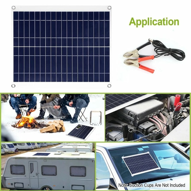 Flexible Solar Panel Charger Trickle Battery Kit For RV Boat Car And Emergency Use 5