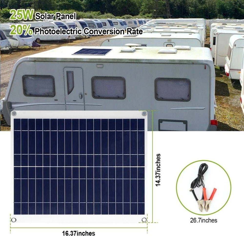 Flexible Solar Panel Charger Trickle Battery Kit For RV Boat Car And Emergency Use 10