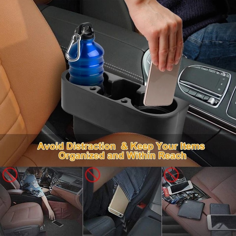 Car Seat Gap Organizer Cup Holder Drink Bottle Storage Phone Mount Stand For Car Keep Your Car Neat 5