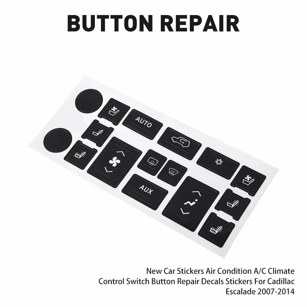 Climate Control Button Repair Decals AC Heat Button Overlays Simple Fix For Worn Out Buttons 2
