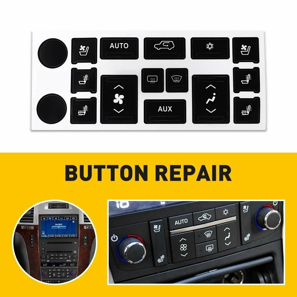 Climate Control Button Repair Decals AC Heat Button Overlays Simple Fix For Worn Out Buttons 4