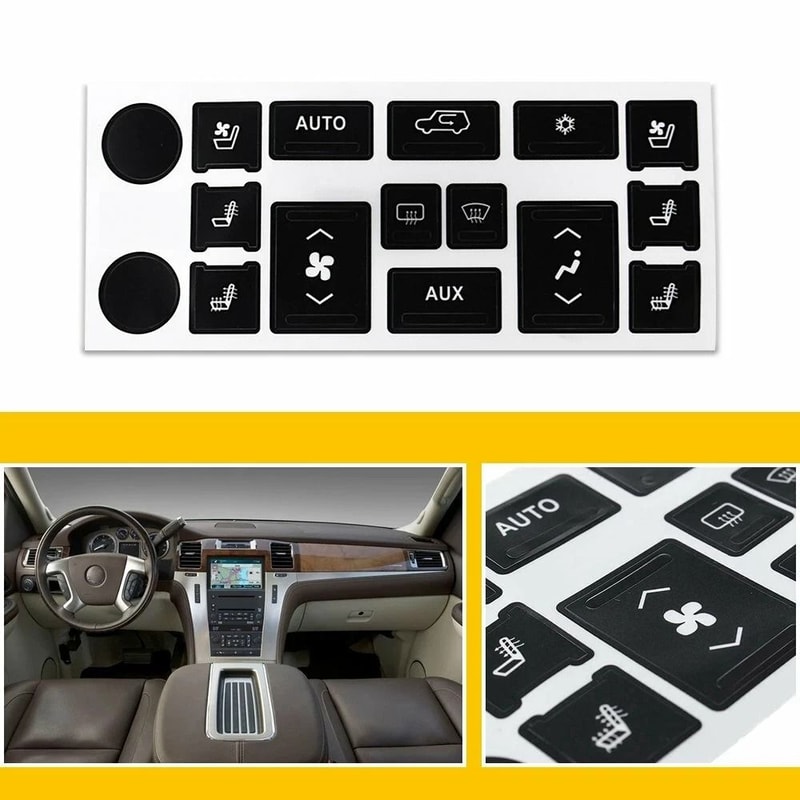 Climate Control Button Repair Decals AC Heat Button Overlays Simple Fix For Worn Out Buttons 5