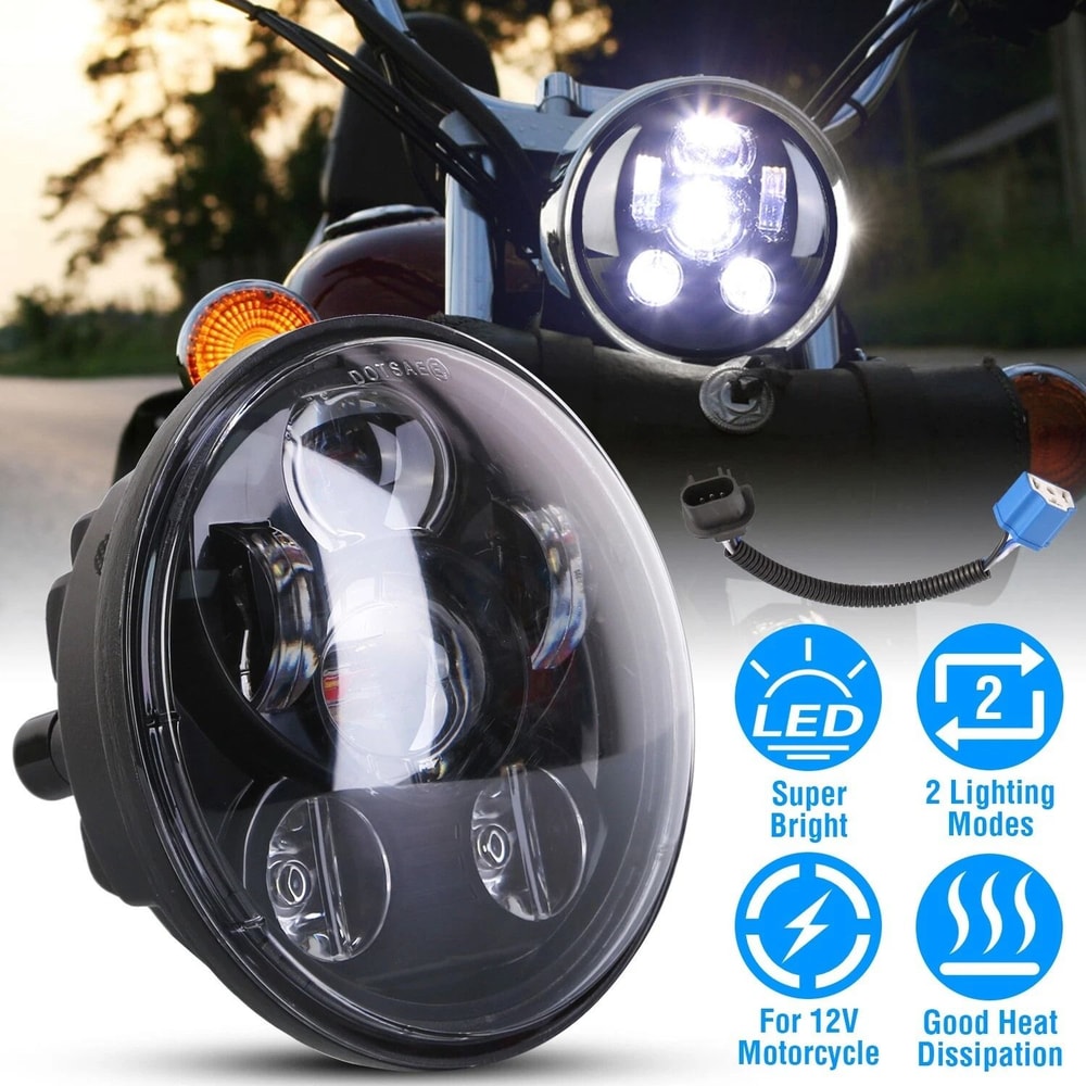 LED Headlight For Harley Motorcycle Projector Headlamp Light Bulb Waterproof Fits Dyna Low Rider N 1