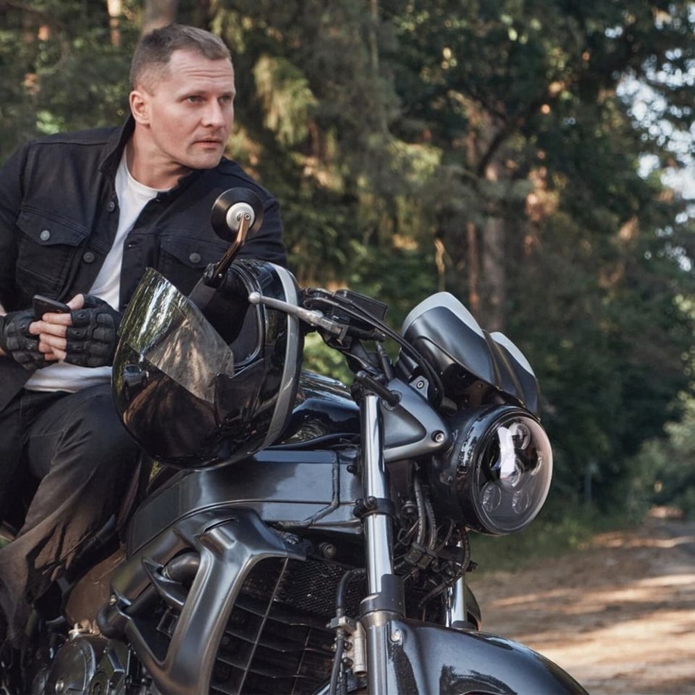 LED Headlight For Harley Motorcycle Projector Headlamp Light Bulb Waterproof Fits Dyna Low Rider N 2