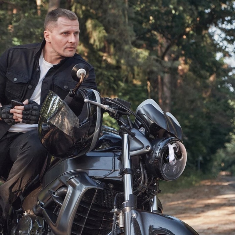 LED Headlight For Harley Motorcycle Projector Headlamp Light Bulb Waterproof Fits Dyna Low Rider N 2