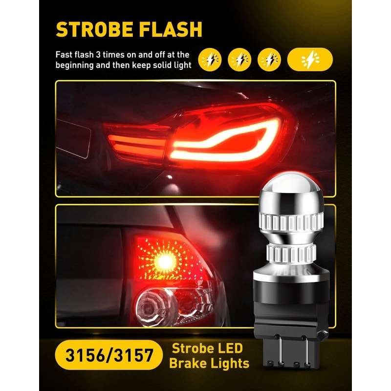 LED Brake Tail Light Red Safety Warning Flashing Light 1