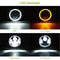 Round LED Headlights With Halo Angel Eyes High Beam Low Beam 6