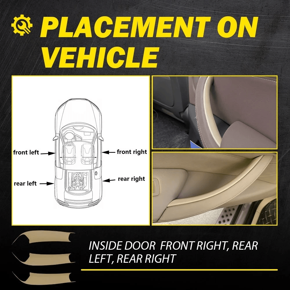 Beige Interior Door Handle Trim Pull Cover Easy Installation Replacement 6