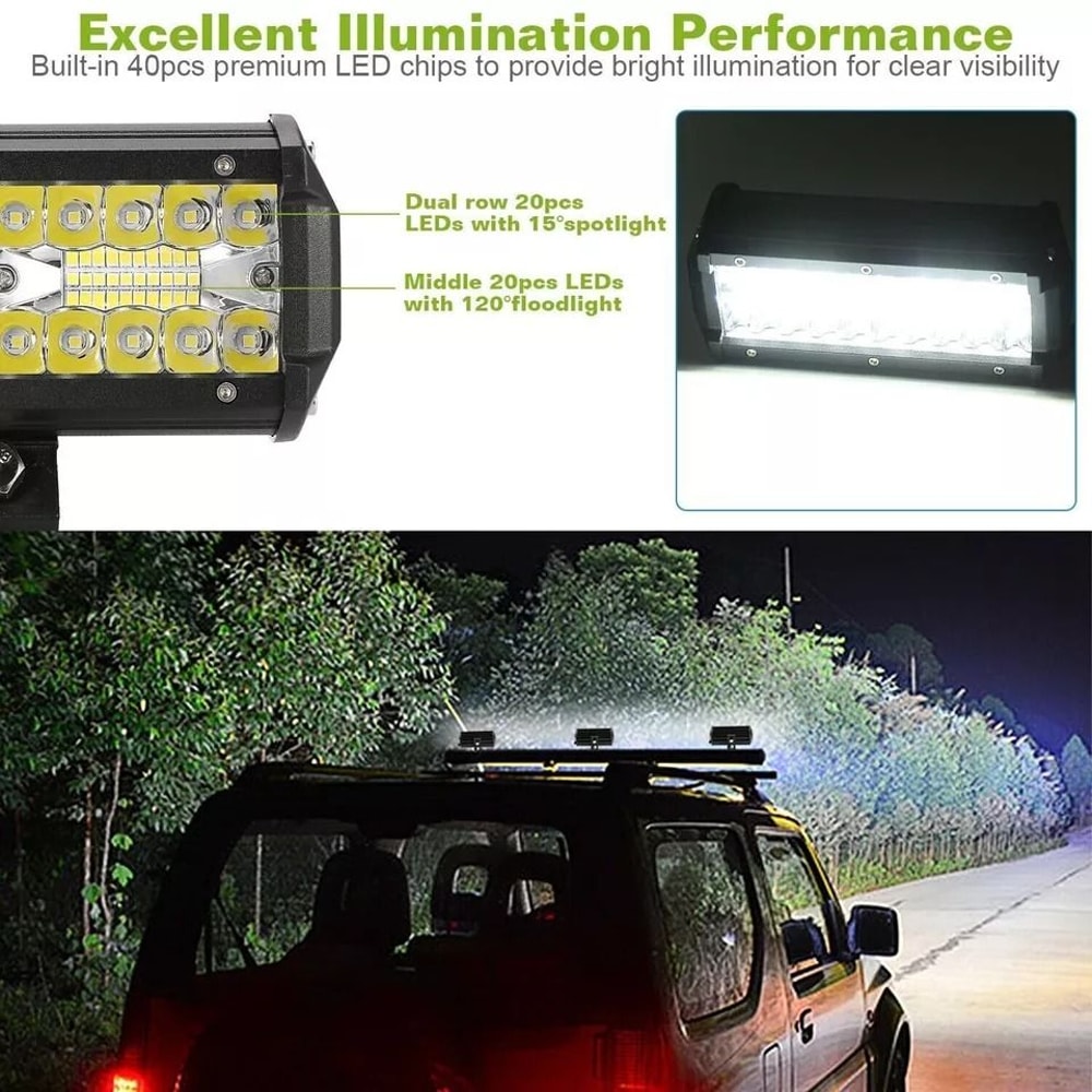 LED Work Light Bar Offroad Truck Jeep Fog Lamp Waterproof Flood Spot Combo For ATV UTV Boat Driving 9