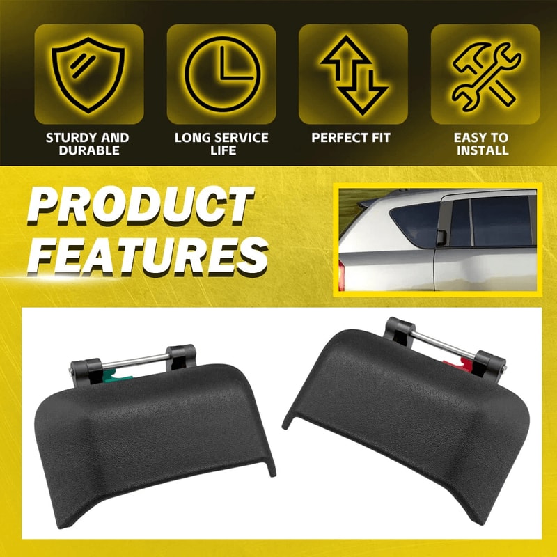 Black Outside Rear Left And Right Door Handle Perfect Fitment Quality Material 4