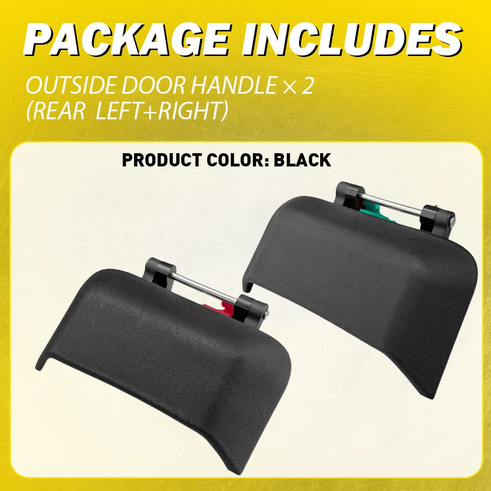 Black Outside Rear Left And Right Door Handle Perfect Fitment Quality Material 8
