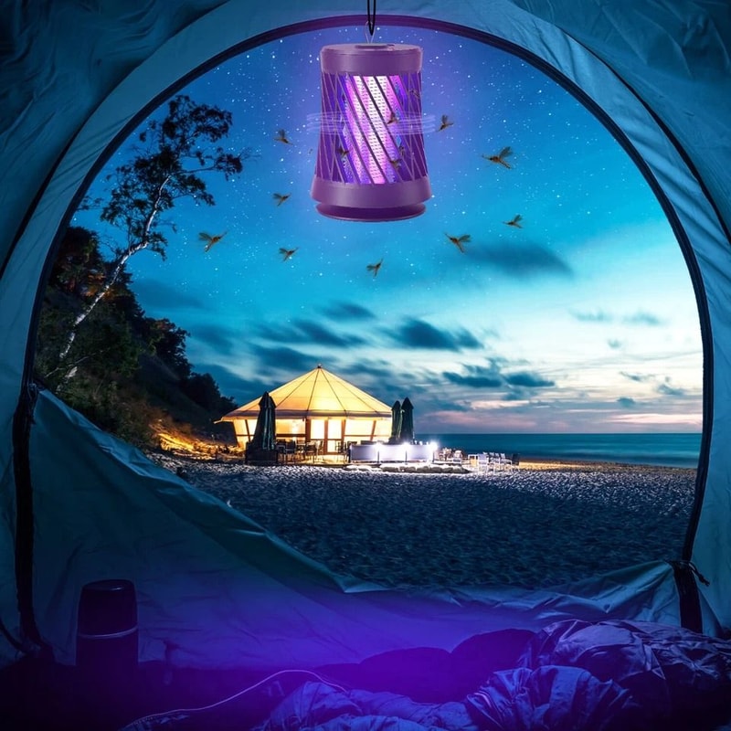 Electric Bug Zapper Portable Mosquito Killer Lamp Rechargeable Insect Fly Trap UV Light With Shock 2