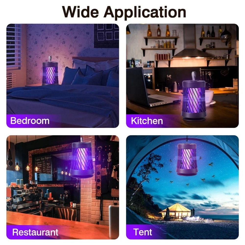 Electric Bug Zapper Portable Mosquito Killer Lamp Rechargeable Insect Fly Trap UV Light With Shock 5