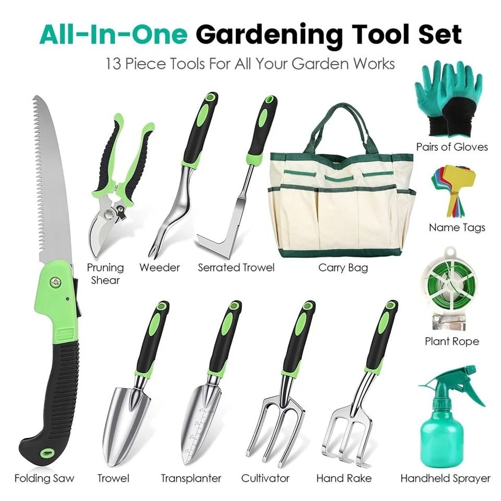 Garden Tool Set Aluminum Alloy Gardening Tools Kit Essential Hand Tools For Plant Care And Gardenin 3