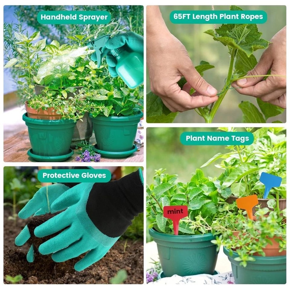 Garden Tool Set Aluminum Alloy Gardening Tools Kit Essential Hand Tools For Plant Care And Gardenin 9