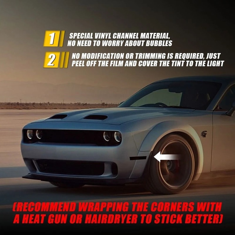 Precut Vinyl Decal Smoke Tint For Tail Lights Side Markers Scratch Resistant Film 8