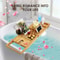 Bamboo Bath Tray Extendable Tub Caddy Tray Over The Tub Bath Shelf With Wine Glass Holder Desk Bath 5