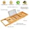Bamboo Bath Tray Extendable Tub Caddy Tray Over The Tub Bath Shelf With Wine Glass Holder Desk Bath 9