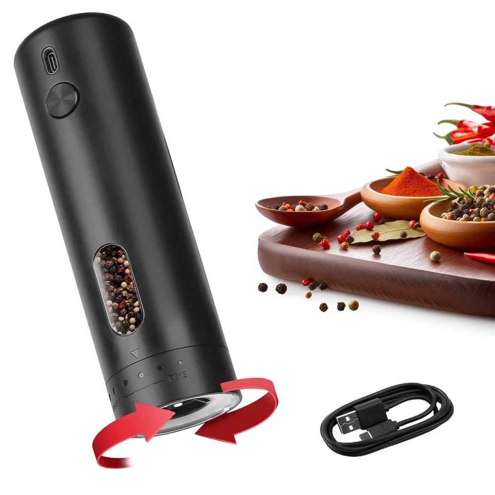 USB Electric Pepper Grinder Salt Grinder Machine For Kitchen 6Level Adjustable Coarseness Rechargea 3
