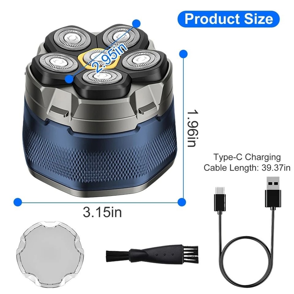 Magnetic Floating Electric Head Shaver Waterproof Razor For Wet Dry Shaving LED Display Fast Chargi 2