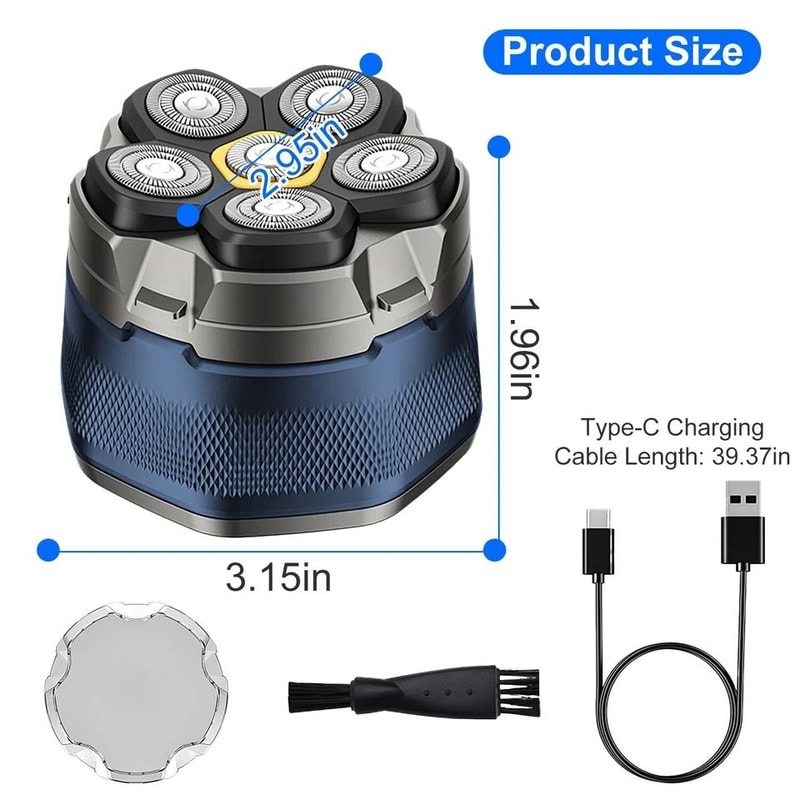 Magnetic Floating Electric Head Shaver Waterproof Razor For Wet Dry Shaving LED Display Fast Chargi 2