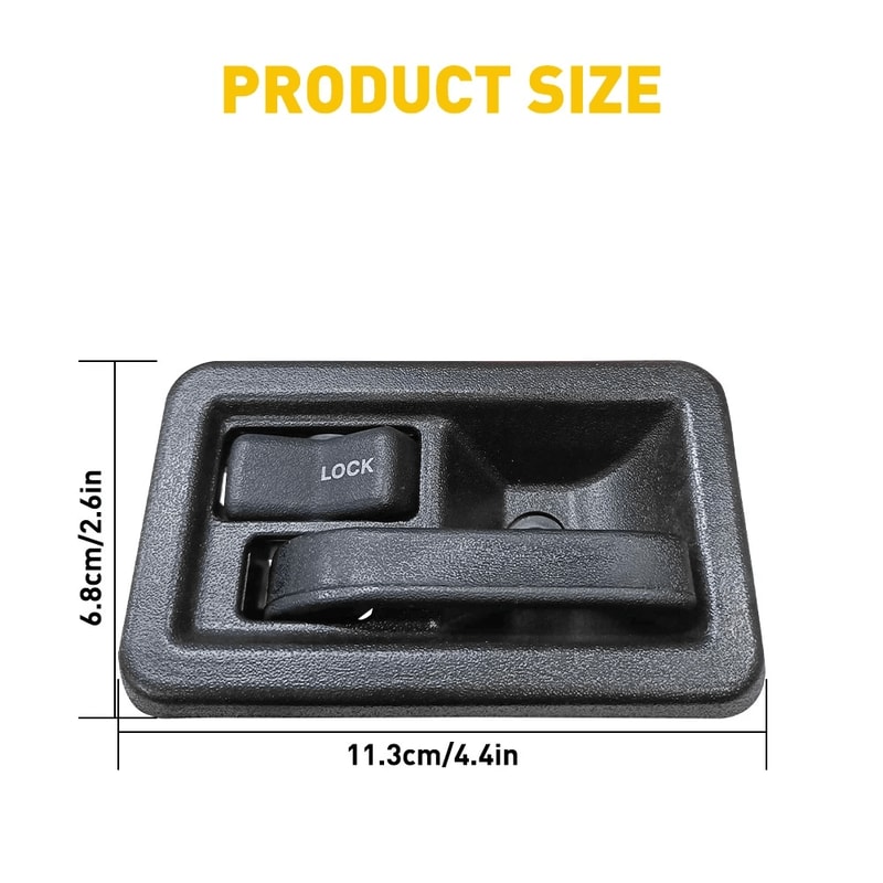 Black Interior Pair Inside Door Handles Front Left Right LH RH 6