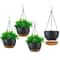 Hanging Planter Pots Plastic Garden Pots With SelfWatering Tray 964in Diameter Adjustable Iron Chai 1