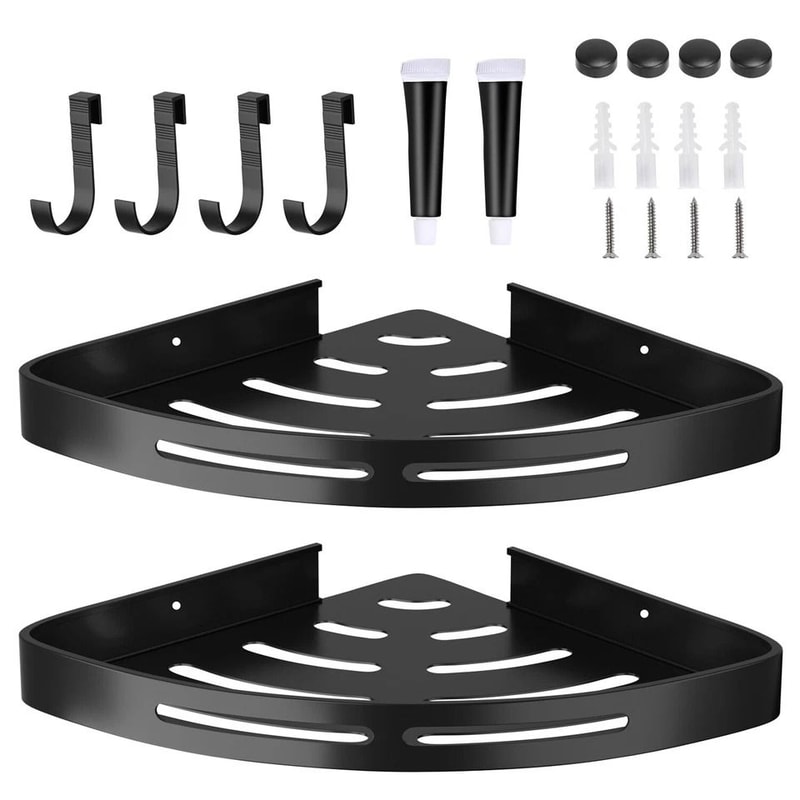 Space Saving Shower Shelf Caddy Triangular Bathroom Corner Rack Organizer Storage For Shower And Ki 7