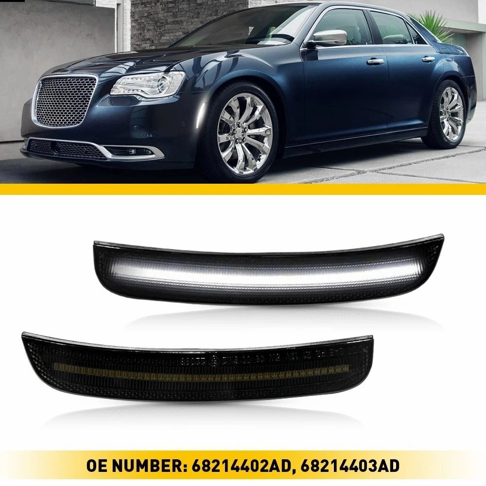 Smoked Lens White LED Side Marker Light Front Lamps Stable Performance 1