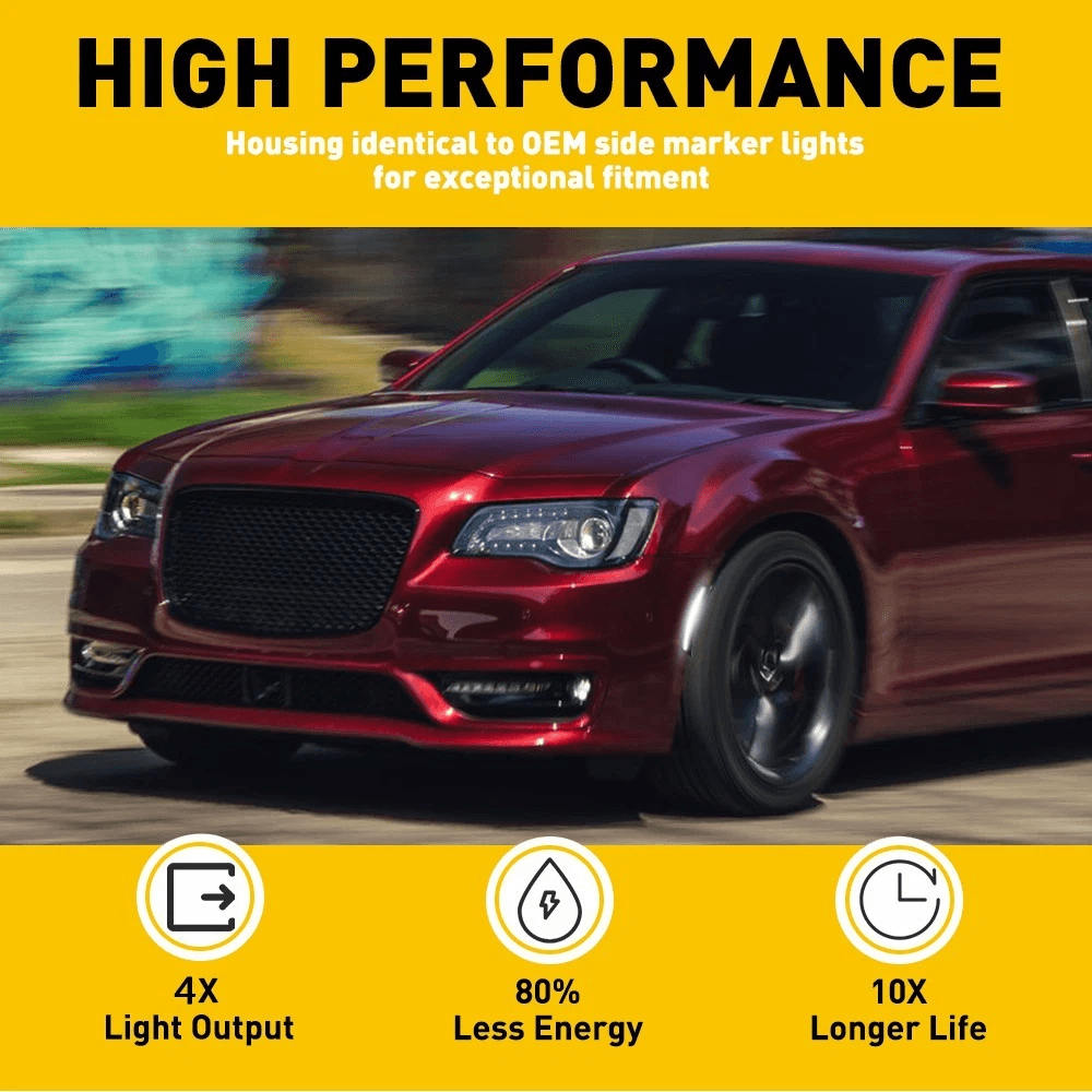 Smoked Lens White LED Side Marker Light Front Lamps Stable Performance 10