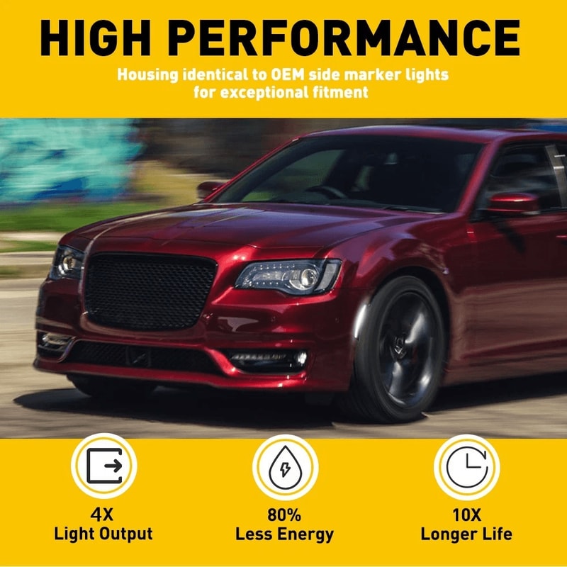 Smoked Lens White LED Side Marker Light Front Lamps Stable Performance 10