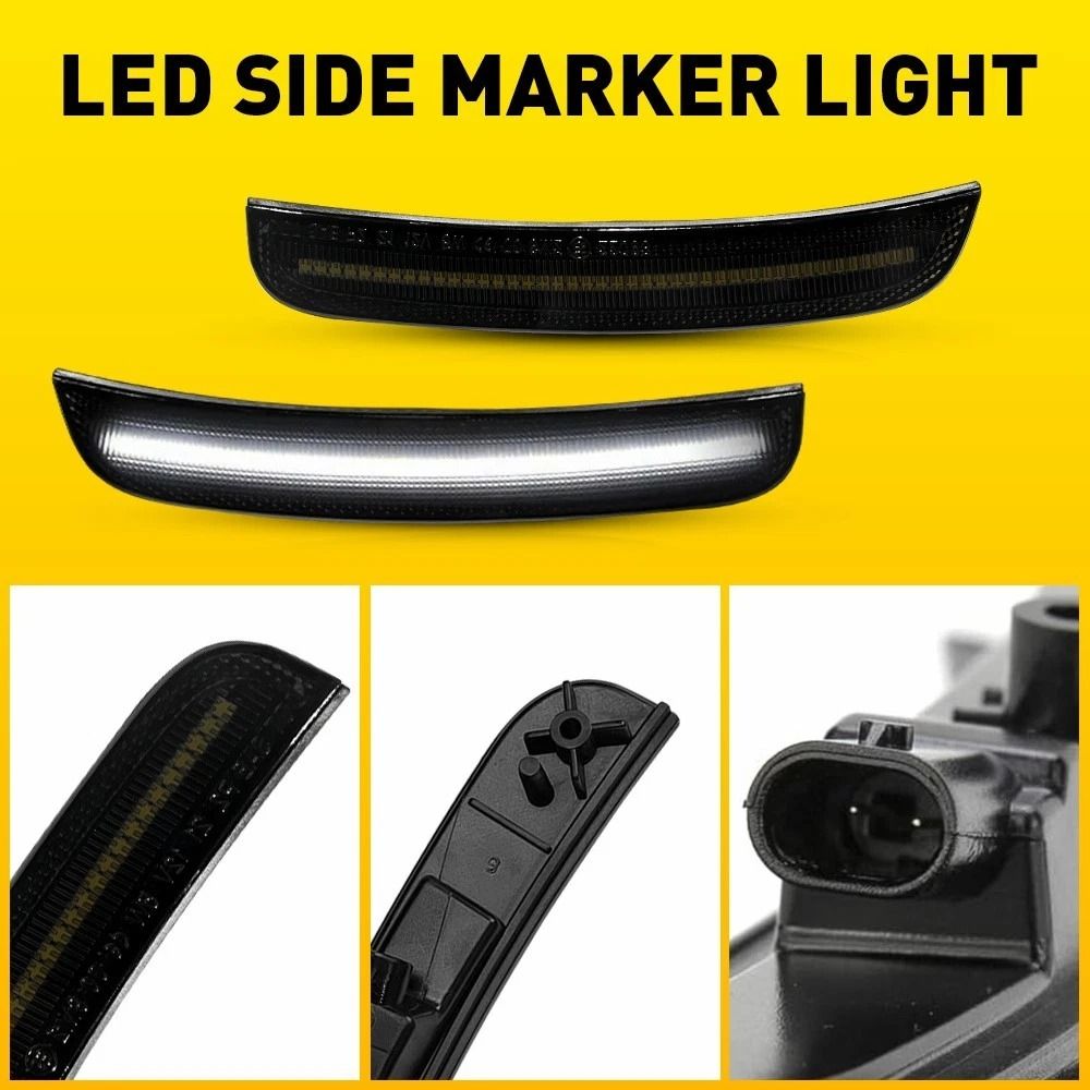 Smoked Lens White LED Side Marker Light Front Lamps Stable Performance 3