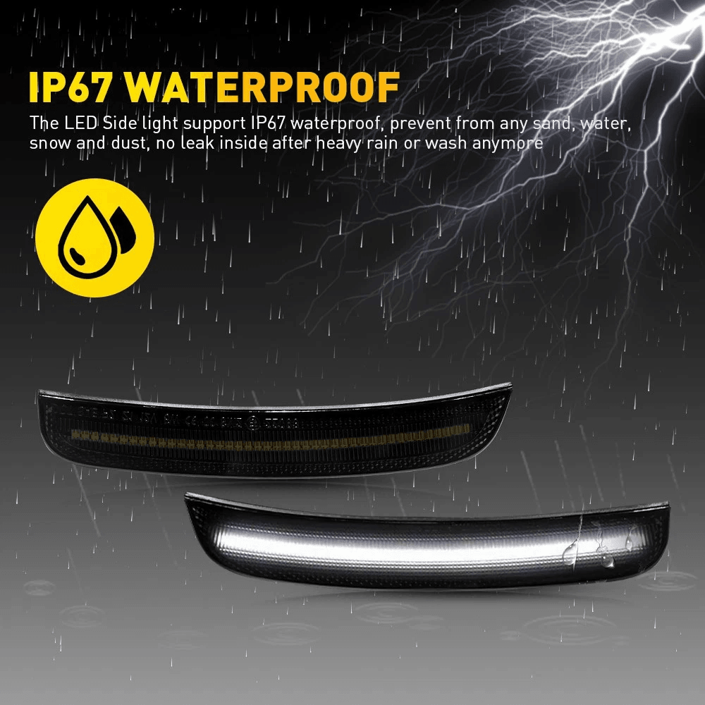 Smoked Lens White LED Side Marker Light Front Lamps Stable Performance 9