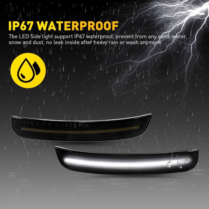 Smoked Lens White LED Side Marker Light Front Lamps Stable Performance 9