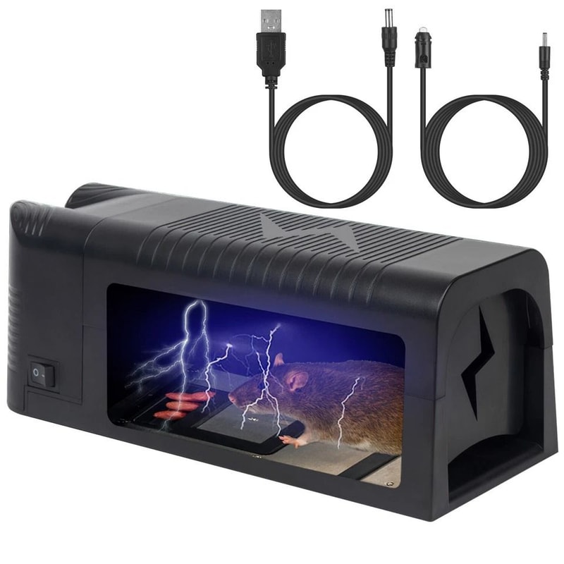 Rodent Zapper Electric Rat Trap 1800V Shock Mice Trap Rechargeable Reusable Home Pest Control Solut 2