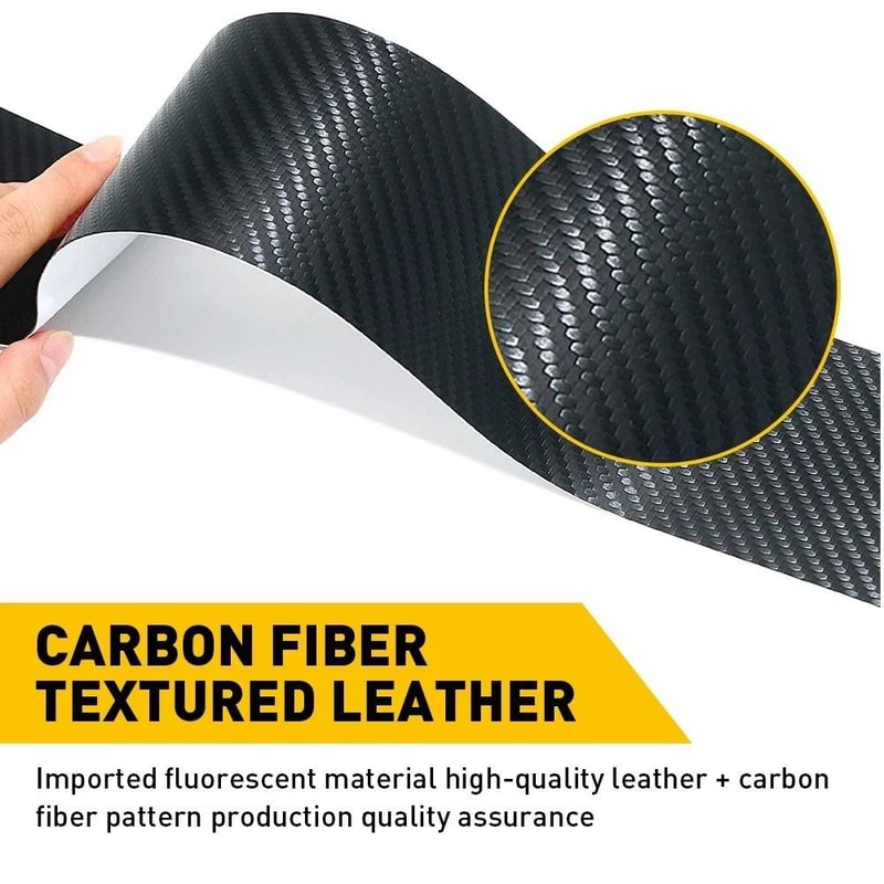 Carbon Fiber Door Sill Protector Rear Bumper Cover AntiScratch Step Plate 4