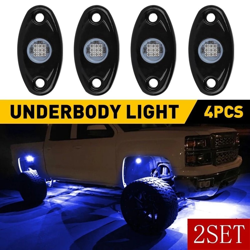 LED Rock Lights Blue Pods Waterproof Durable Aluminum 1