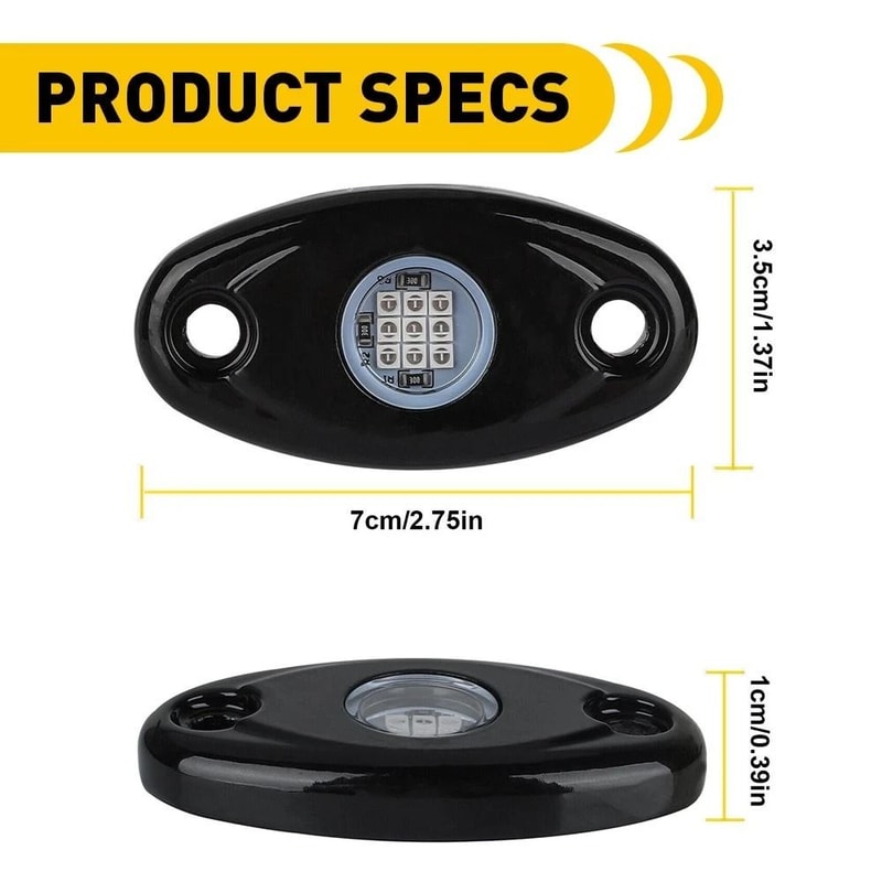 LED Rock Lights Blue Pods Waterproof Durable Aluminum 2