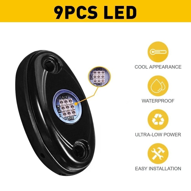 LED Rock Lights Blue Pods Waterproof Durable Aluminum 3