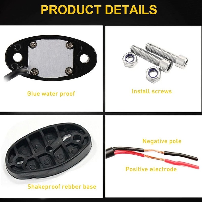 LED Rock Lights Blue Pods Waterproof Durable Aluminum 8