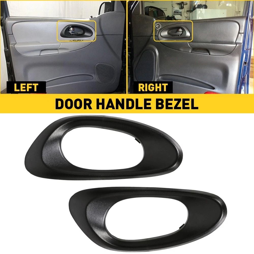 HighQuality Interior Door Handle Trim Bezel Set Front Black Direct Fit Easy Installation For Vehicl 1