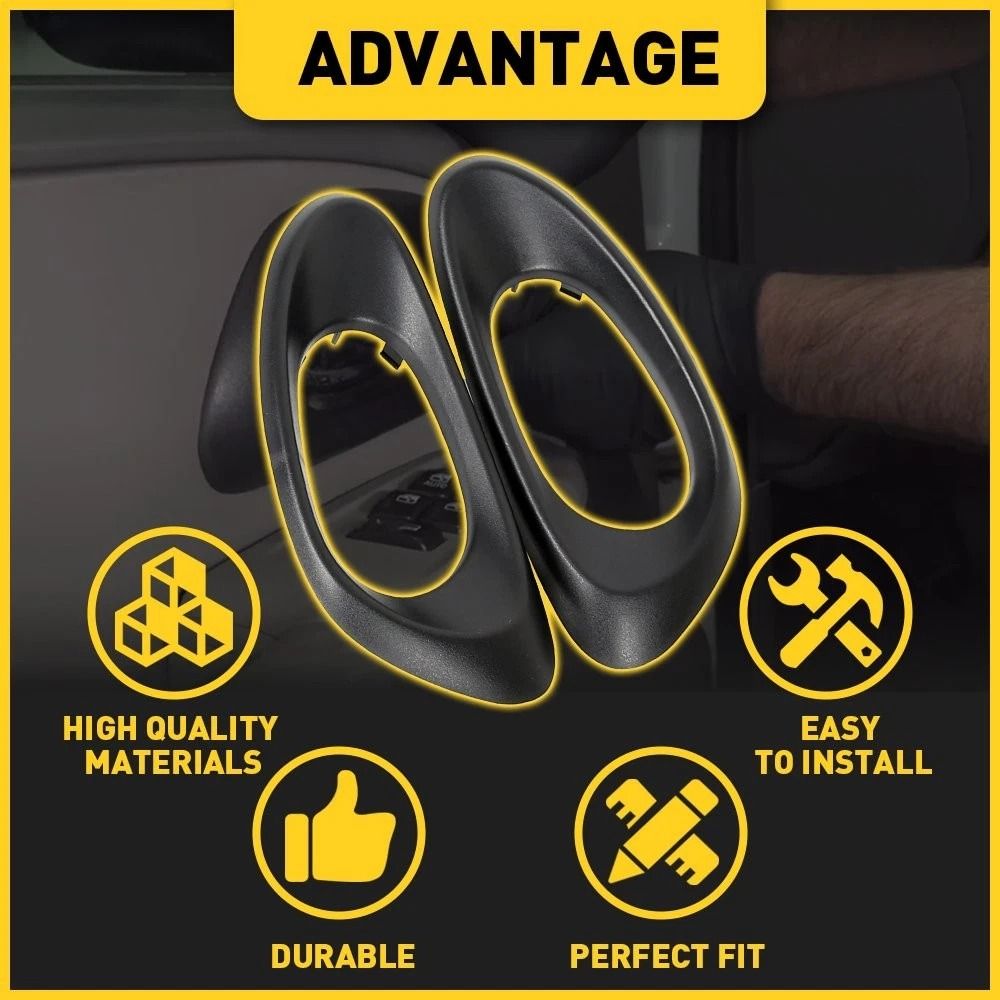 HighQuality Interior Door Handle Trim Bezel Set Front Black Direct Fit Easy Installation For Vehicl 5